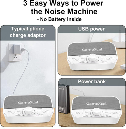 White Noise Machine for Baby & Adults – 38 Non-Looping Sounds, Dual Speakers + Headphone Jack, 15/30/60/90 Min Timer & Memory – USB Powered Sleep Sound Machine for Nursery & Office, Black