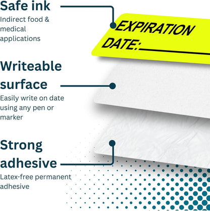 Pantry Labels for Containers, Waterproof Date & Contents Food Labels, 1" x 2" (25.4 x 50.8mm), 500/Roll, Writable