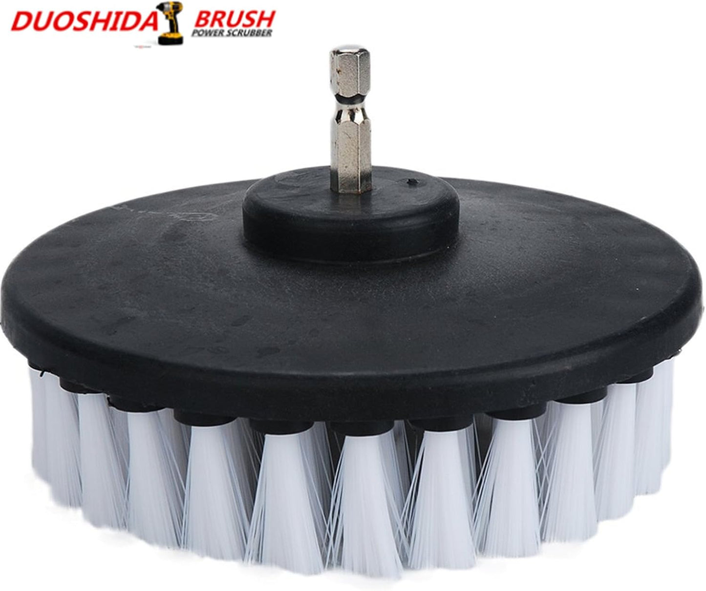 5in 3 Piece Soft, Medium and Stiff Power Scrubbing Brush Drill Attachment for Cleaning Showers, Tubs, Bathrooms, Tile, Grout, Carpet, Tires and Boats by DUOSHIDA