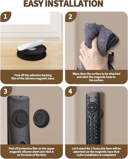 6 Pack Magnetic Remote Control Holder – Upgraded Silicone Magnetic Wall Mount for TV, Fan & Air Conditioner Remotes – Self-Adhesive, No-Drill Remote Control Holder Wall Mount
