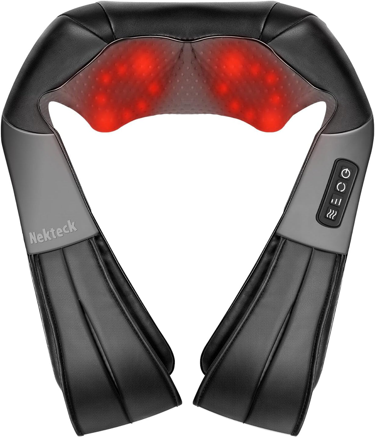 Nekteck Shiatsu Neck Massager with Heat for Pain Relief, NOT Cordless