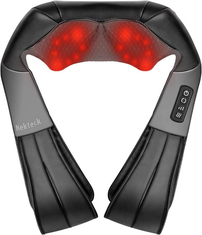 Nekteck Shiatsu Neck Massager with Heat for Pain Relief, NOT Cordless