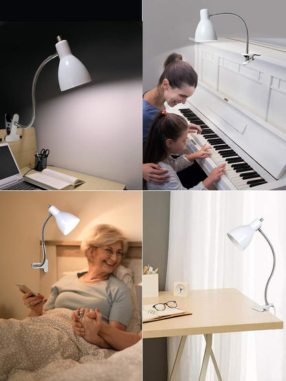 LALISU Desk lamp Eye-Caring Table Lamps, 360°Rotation Gooseneck Clip Lamp