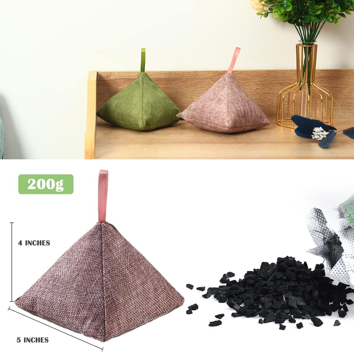 8 Pack Charcoal Bags Nature Fresh Activated Charcoal Odor Absorber Eliminator (8 x 200g)