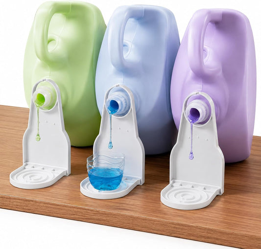 3PCS Laundry Detergent Cup Holder, Ymapinc Detergent Dispenser Drip Catcher | Detergent Cup Holder for Fabric Softener, Mess-Free Tray for Laundry Rooms, No Leaks Or Drips, Easy to Clean & Space-Saving