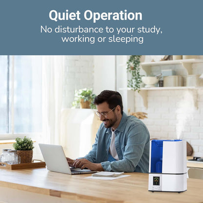 Humidifiers for Bedroom, 4L Cool Mist Humidifiers with Humidistat, humidifier for Home Large Room, LED Display, Quiet Operation, Sleep Mode, 24H Timer, Night Light