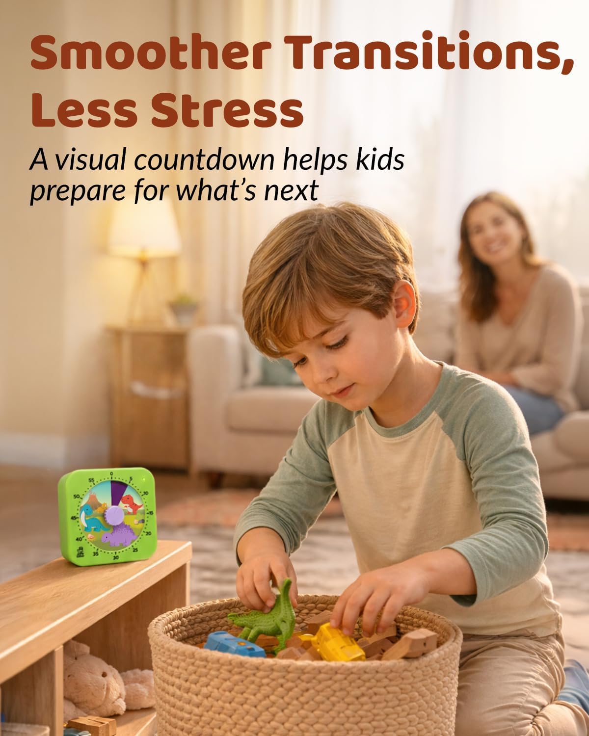 Visual Timer for Kids - The Perfect Kids Timer Visual Aid for Classroom, Home & Desk Use - Great for Study, Productivity, Toddlers Shower & Potty Training Time 60 Minute Countdown Timers (Dinosaur)