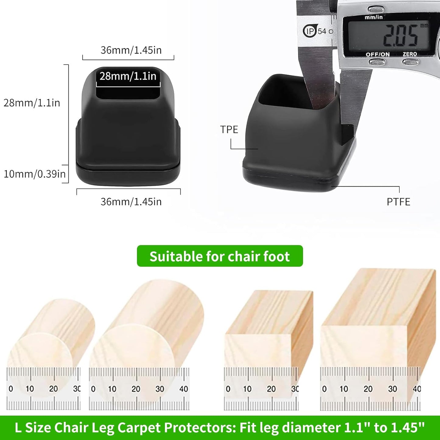 Chair Sliders for Carpet, 16PCS Furniture Sliders for Carpeted Floors & Hardwood Floors, Round Chair Glide Pads for Quickly and Easily Moving Furniture, Protect Floor(Clear, Fit 0.75"-1.1") | Chair Glides for Carpet & Hardwood Floor, Furniture Slides
