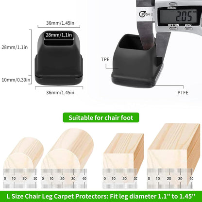 Chair Sliders for Carpet, 16PCS Furniture Sliders for Carpeted Floors & Hardwood Floors, Round Chair Glide Pads for Quickly and Easily Moving Furniture, Protect Floor(Clear, Fit 0.75"-1.1") | Chair Glides for Carpet & Hardwood Floor, Furniture Slides
