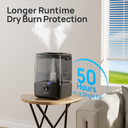 CHIVALZ Humidifiers for Bedroom Large Room, 6L Cool Mist Top Fill Humidifier with Essential Oil Diffuser, 26dB Quiet Ultrasonic Humidifier for Baby Nursery Plants, 50H Runtime Night Light 1 Pack White | Easy to Refill and Clean, Oil Diffuser, Blue