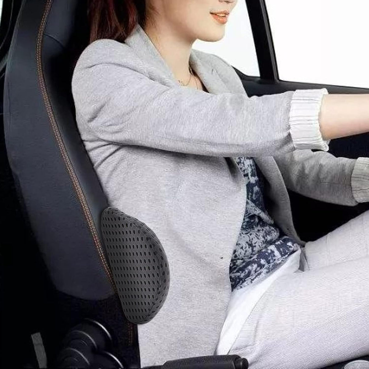 Lumbar Pillow, Memory Foam Lumbar Support Pillow for Office Chair and Car Seat, Ergonomic Streamline Back Pillow for Lower Back Pain Relief, Back Support Pillow for Sitting, Driving, Traveling