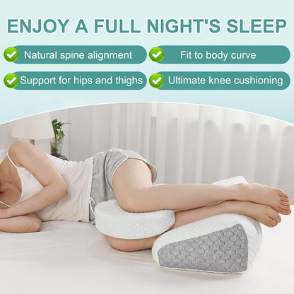 ROYALAY Adjustable Pillow for Sciatica Relief Sleeping, Memory Foam Leg Pillow for Hip Pain While Sleeping, Sciatica Pain Relief Devices for Back Knees