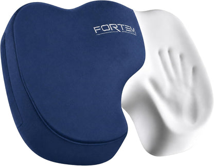 FORTEM Seat Cushion, Office Chair Cushion, Memory Foam Car Seat Cushions, Sciatica Coccyx Tailbone Pain Relief, Chair Cushions for Back Support, Sitting Pad for Gaming, Washable Cover, Non Slip
