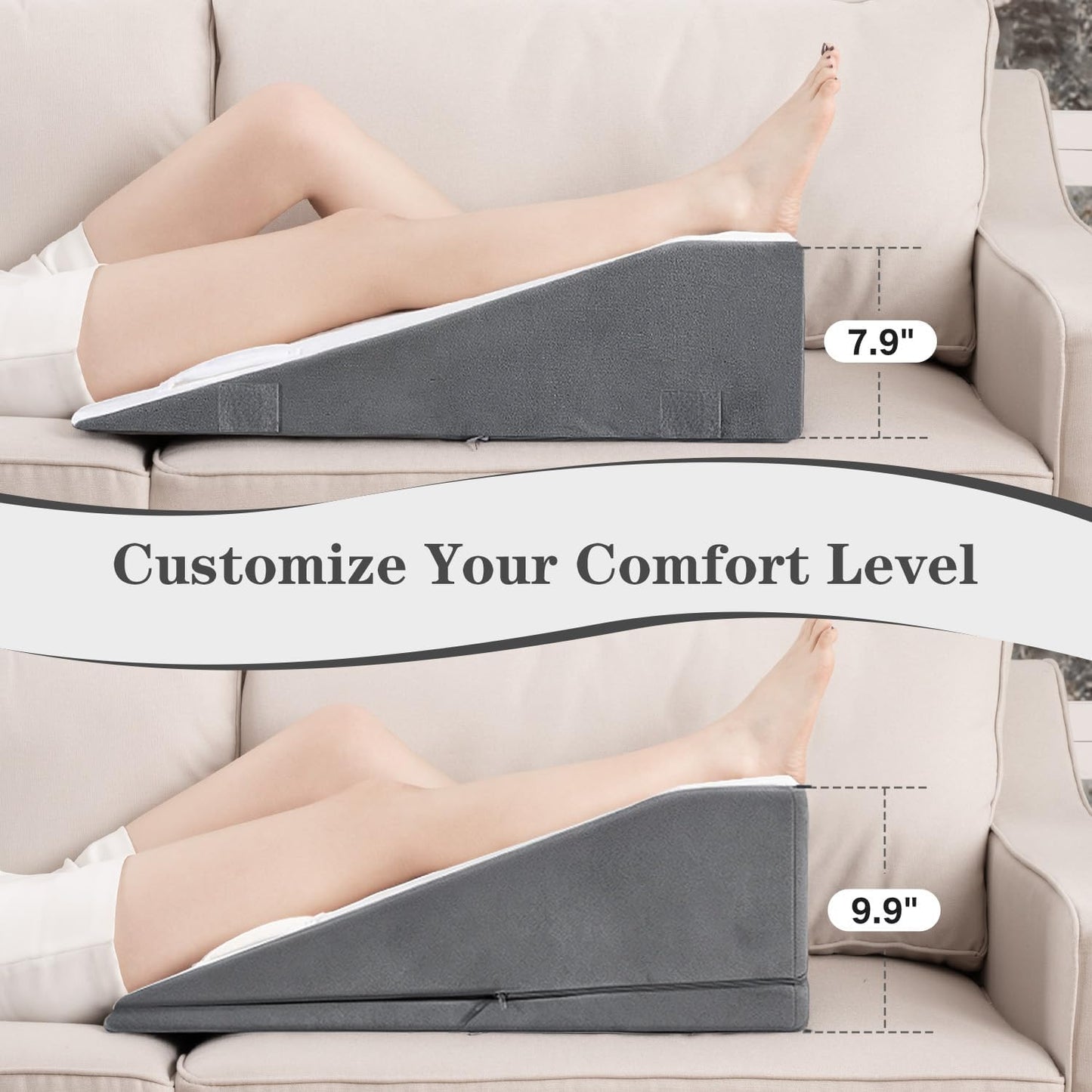 Hapiclody Leg Elevation Pillow for After Surgery – Adjustable Height Knee Surgery Recovery Leg Support Pillow, Designed for Knee Replacement Recovery, Single Leg Elevating Wedge