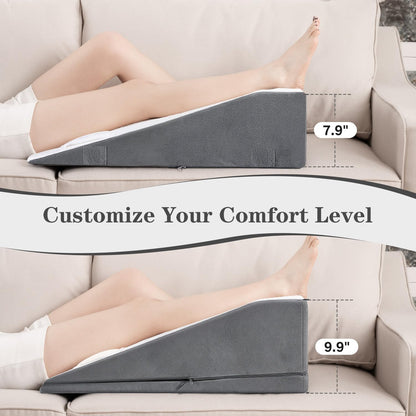 Hapiclody Leg Elevation Pillow for After Surgery – Adjustable Height Knee Surgery Recovery Leg Support Pillow, Designed for Knee Replacement Recovery, Single Leg Elevating Wedge
