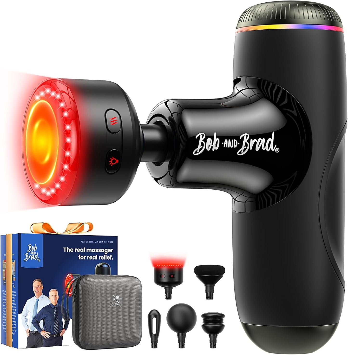 BOB AND BRAD Q2 Mini Massage Gun, Pocket-Sized Deep Tissue Massager Gun, Portable Percussion Muscle Massager Gun, Ultra Small & Quiet Muscle Massage Gun for Muscle Recovery with Carry Case