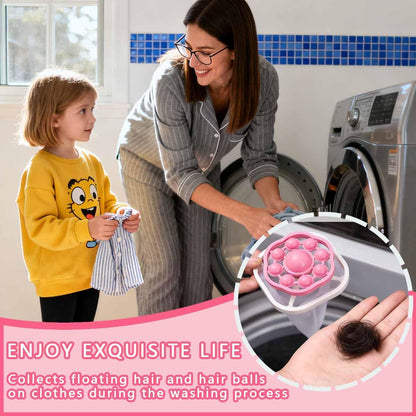 6 PCS Hair Filter Bag Floating Lint Catcher for Washing Machine Pet Hair Catcher Spherical Shape Lint Trap Cleaning Tool Reusable Washing Hair Filter Cleaning Mesh Bag Dog Cat Hair Remover for Laundry