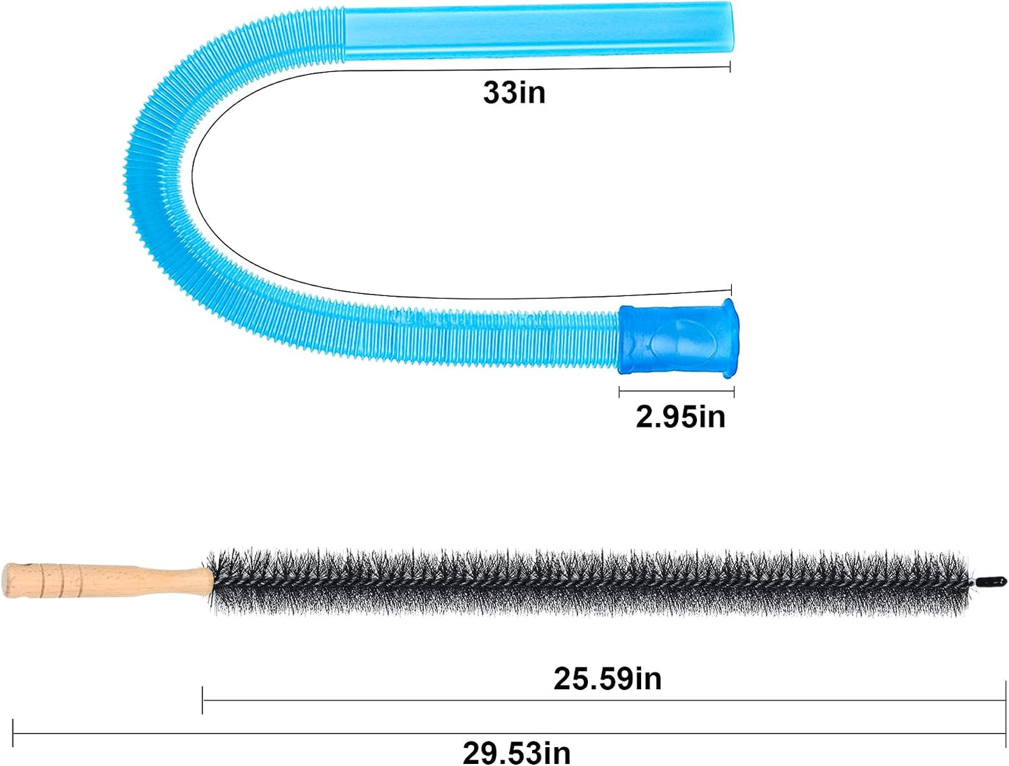 2 PCS Dryer Vent Cleaner Kit Compatible with Most Vacuum Cleaner | Dryer Lint Brush and Vacuum Hose Attachment with Universal Elastic Connector, Quickly Lint Remover