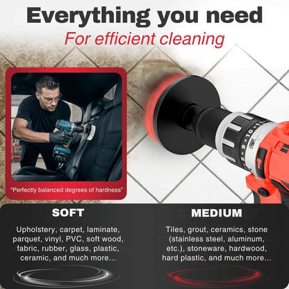 Drill Brush Attachments for Cleaning [Set of 6] Car, Household & More | Brush Drill Attachment for Cleaning I Brush Drill Attachment for Cleaning I Drill Brush for Car Detailing