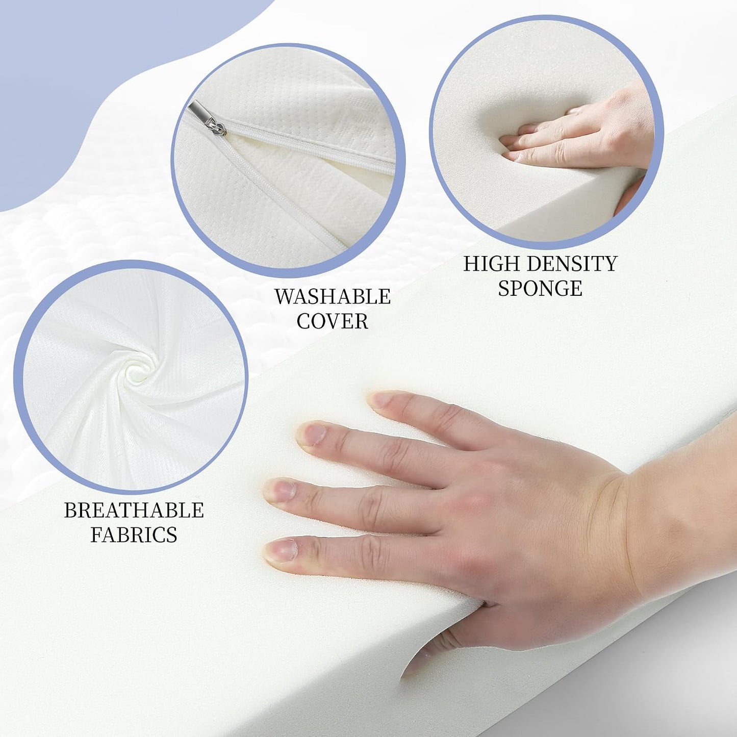 DEEPSHARK Mattress Gap Filler, Bed Gap Filler for Twin,Mattress Extension for Headboard Seams, Bed Space Cracks White(39"×4"×6", Twin/XL)