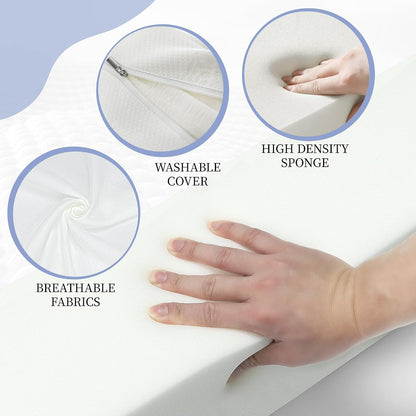 DEEPSHARK Mattress Gap Filler, Bed Gap Filler for Twin,Mattress Extension for Headboard Seams, Bed Space Cracks White(39"×4"×6", Twin/XL)
