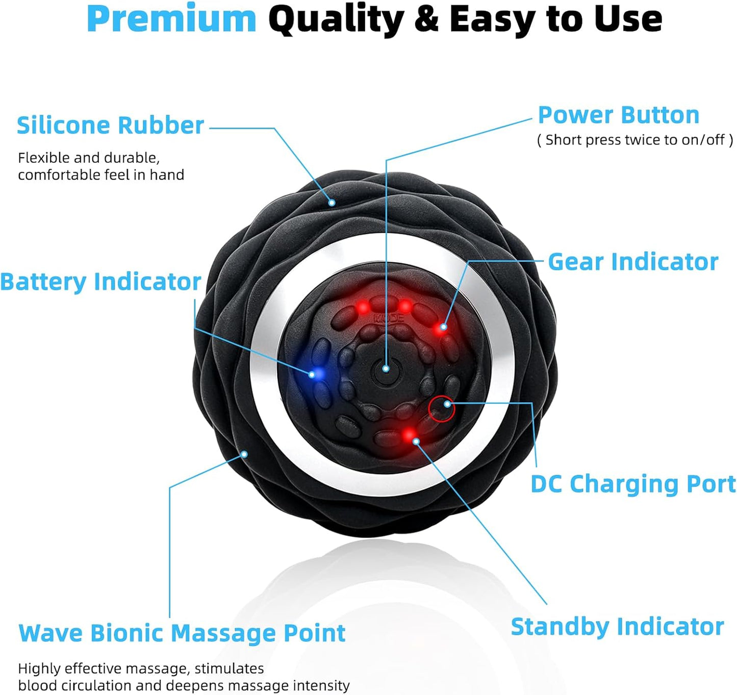 Upgraded 4-Gear Vibrating Lacrosse Ball Massage Ball Therapy | Rechargable Massage Vibrating ball for Fitness Training Therapy Relaxation