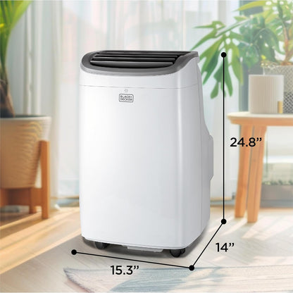 BLACK+DECKER Smart Portable Air Conditioner, 12,000 BTU, BPACT12WT, White | 8,000 BTU SACC for Rooms up to 550 Sq. Ft., Smart 3-in-1 Portable AC, Fan and Dehum with Follow Me Remote