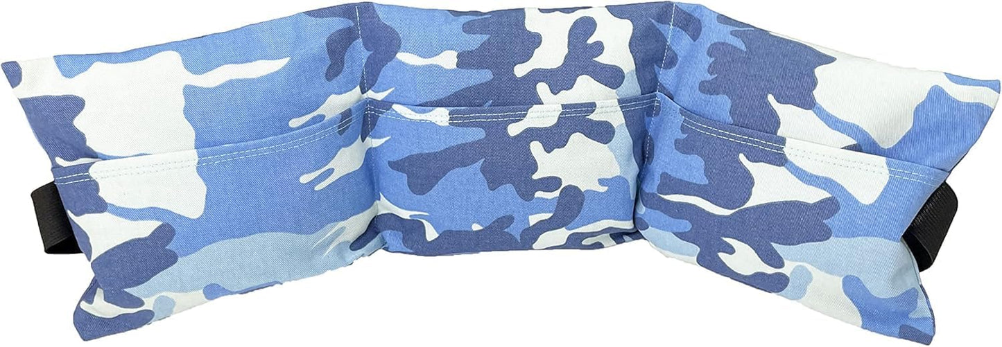Heating Pad with Removable Pockets. Washable Cover. Microwave Heat Therapy for Back, Neck, Shoulders, Cramps. Pain and Stress Relief. Reusable Heated Wrap Corn Filled. (Ocean)