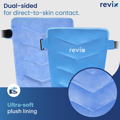 REVIX Large Leg Ice Pack Reusable, Gel Ice Wrap with 3 Straps for Leg, Hip, Thigh, Knee and Shin, Cold Compress Therapy for Post-Workout Recovery, Navy