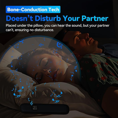 Bone Conduction Pillow Speaker | Under Pillow Bluetooth Speaker for Sleeping Private Sleep Speaker with 11 White Noises TF Card Slot – Ideal for Late-Night Scrolling Without Disturbing Partner