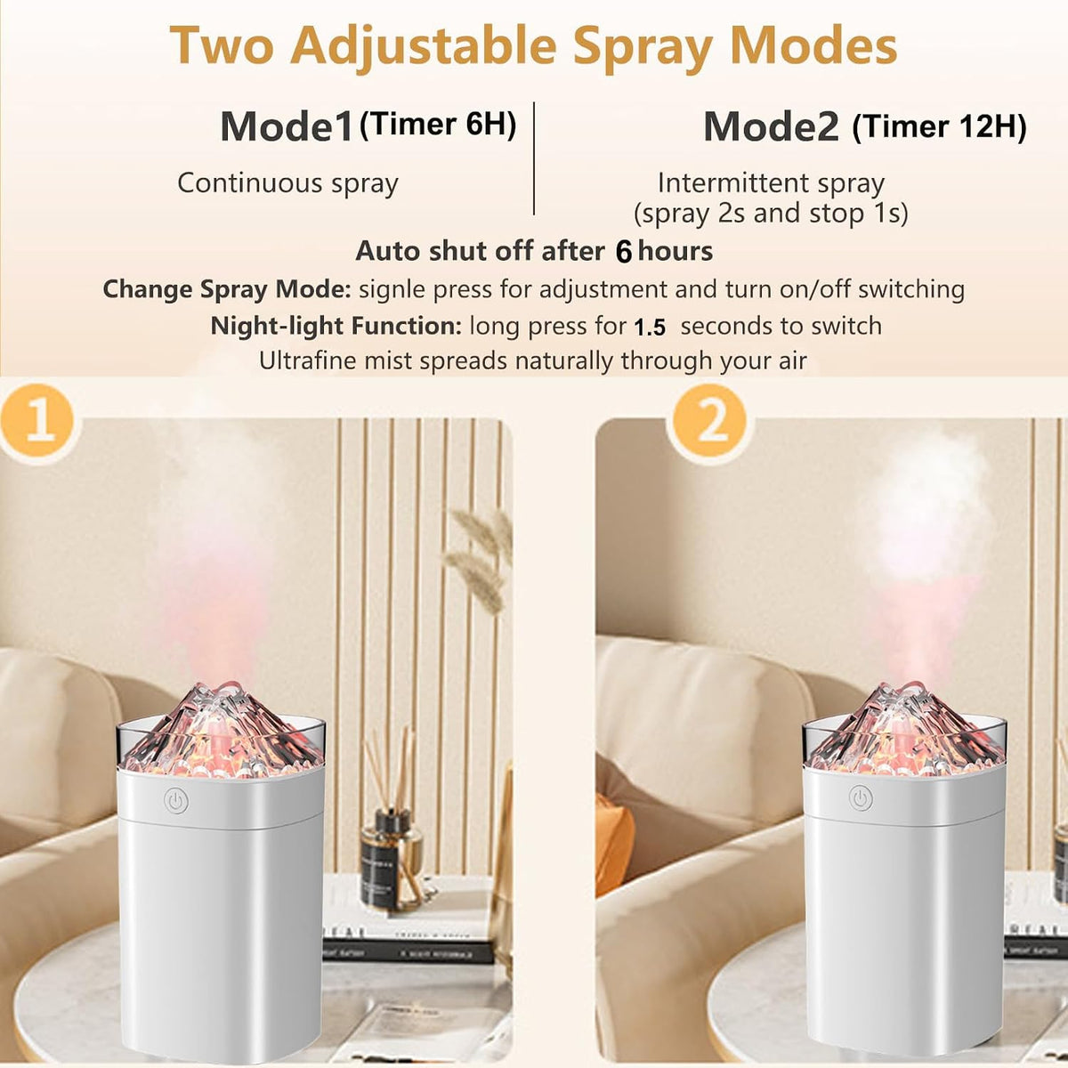 300ml Cool Mist 7 Colorful Lights Humidifier, 10-20 Hour Runtime for Plants