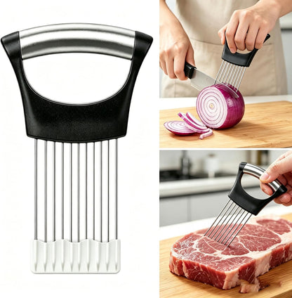 Onion Holder for Slicing, Anti-Slip Onion Slicer Holder, Food Grade Onion Cutting Tool for Kitchen Home Cooking Vegetable Preparation