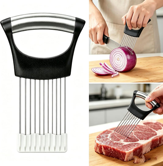 Onion Holder for Slicing, Anti-Slip Onion Slicer Holder, Food Grade Onion Cutting Tool for Kitchen Home Cooking Vegetable Preparation