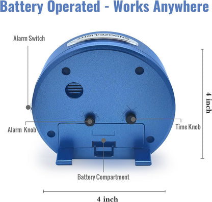 Lamisola 4 Inch Alarm Clock for Bedrooms, Small Analog Desk Clock, Black