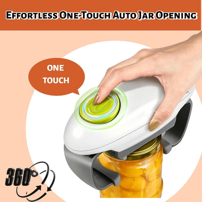 Electric Jar Opener, One-Touch Higher Torque Hands-Free Automatic Lid Opener, Battery Operated Jar & Bottle Opener for Seniors with Arthritis, Fits 1.2"-3.5" Most Jar Sizes for Weak Hands