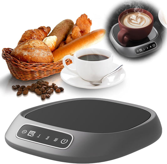 Mug Warmer, 10W Coffee Cup Warmer for Desk with Digital Display, 1-8H Timer Auto Shut Off, Smart Electric Coffee Heating Plate, Ideal Gifts for Women Men