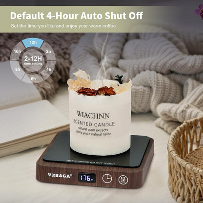 VOBAGA Mug Warmer, Coffee Cup Warmer for Desk with 5 Temp Settings & 2-12H Timer, Smart Candle Warmer & Coffee Warmer with Display for Fastest Heating Coffee, Cocoa, Ideal Coffee Gifts(No Cup)