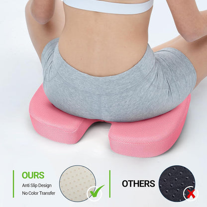 Season Guard Gel Memory Foam Seat Cushion for Tailbone Pain Relief, Black