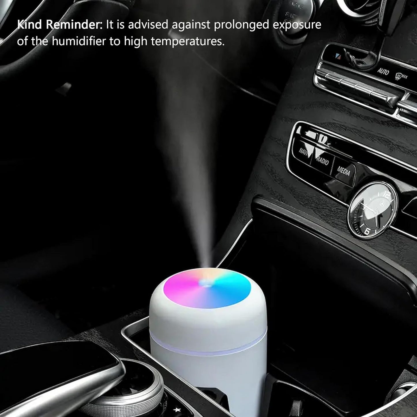 Portable Mini Humidifier, Colorful Volcanic Texture, 300mL Cool Mist Humidifier, USB Powered, Auto Shut-Off. Perfect for Bedroom, Office & Car.