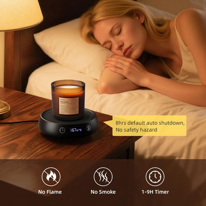 Coffee Mug Warmer for Desk Timer Candle Warmer Lamp Scented Wax Melt Melter | Smart Heated Electric Tea Coffee Cup Candle Wax Melter Warmer Plate for Home Office, 1-9H Auto Shut Off, Coffee Lover Gifts