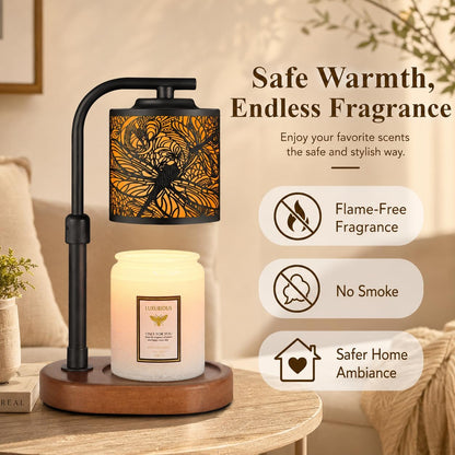 kobodon Candle Warmer Lamp with Timer Dragonfly Electric Candle Lamp Warmer