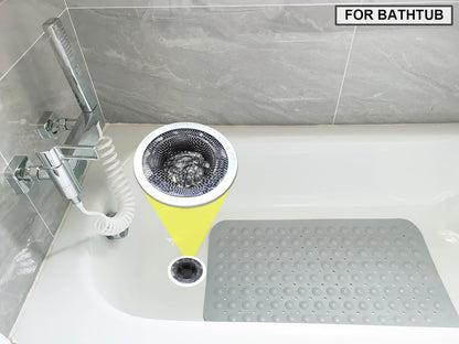 Seatery 2PCS Tub Drain Hair Catcher - 2.75 inch Shower Drain Mesh Strainer, Stainless Steel Shower Bathtub Drain Cover, Bathroom Sink Strainer Filter Basket for Bathroom Sink, Wash Basin Floor Drain
