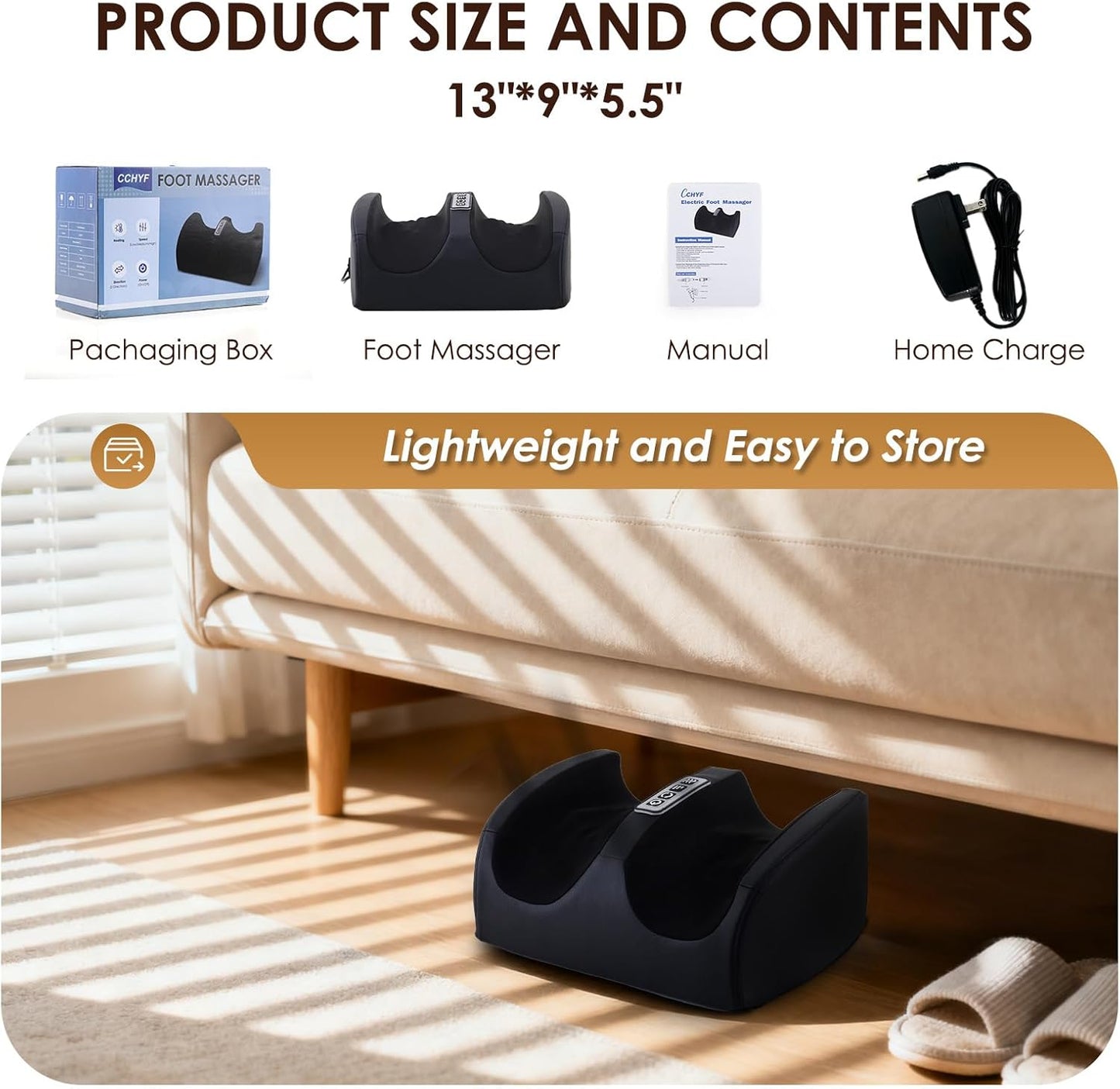 Foot Massager with Heat Electric Foot and Calf Massager Black | Deep Tissue Massage for Plantar Fasciitis, Neuropathy & Pain Relief Shiatsu and Roller Home Gifts for Women Men Mom Dad
