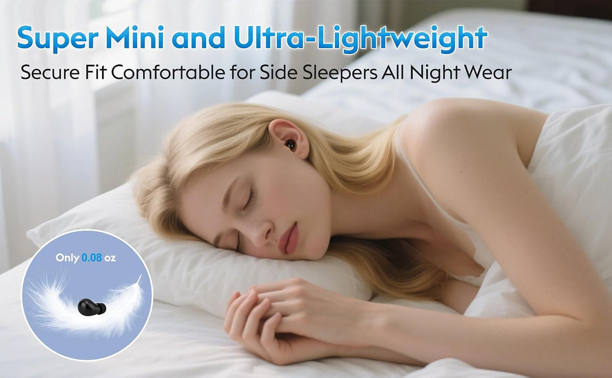 Invisible Mini Sleep Earbuds Bluetooth Wireless for Side Sleeper Small Ears