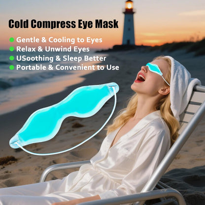 Cooling Eye Mask - Gel Ice Pack Reusable Cooling Eye Pads and Under Patches,Eye Hot Cold Treatment for Redness,Pain Relief Relax.