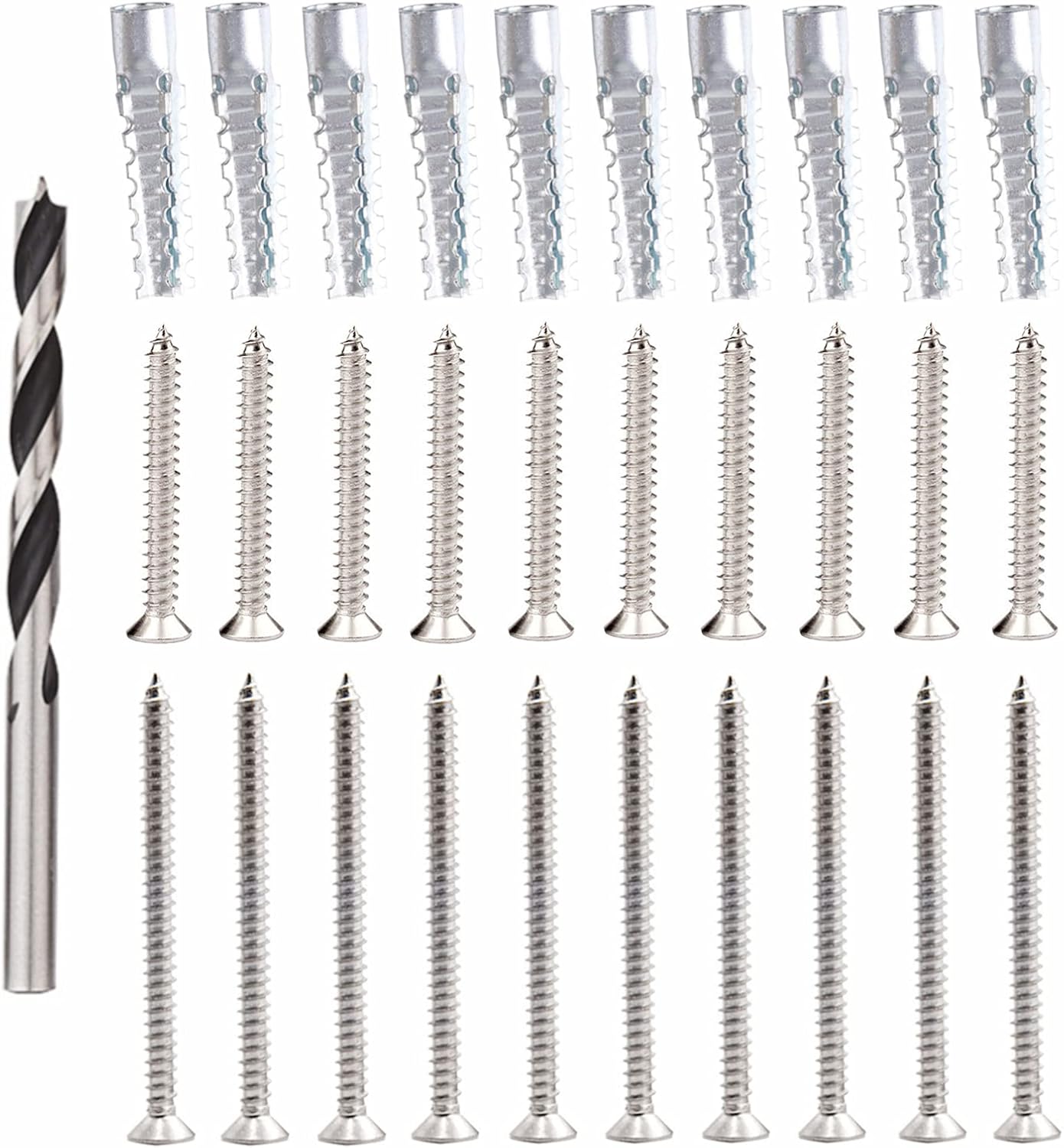 Screw Door Security Hardware Reinforcement Jamb Repair Kit - Terrific Solution for Stripped Door Hinge, Damaged Screw Repair (Black)