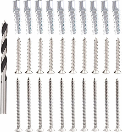 Screw Door Security Hardware Reinforcement Jamb Repair Kit - Terrific Solution for Stripped Door Hinge, Damaged Screw Repair (Black)