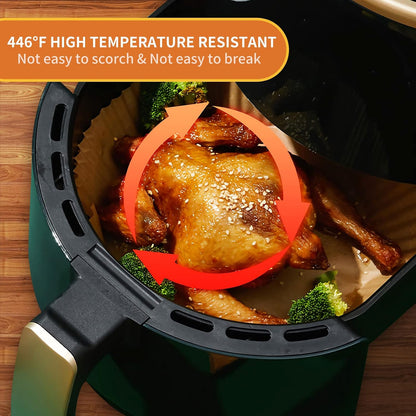 Air Fryer Liners Disposable Paper,100Pcs Parchment Paper Liners,Non Stick Airfryer Paper Liners,Food Grade Air Fryer Accessories WaterProof OilProof for Microwave Oven Steamer 6.3inch Square