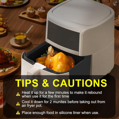 Air Fryer Silicone Liners Square 2 Pack 7.1 Inch Airfryer Liners 4-7 QT Reusable Air Fryer Liners Silicone Pot Oven Liner Baking Tray, Air Fryer Basket Silicone Mat Bowl Air Fryer Accessories Kitchen