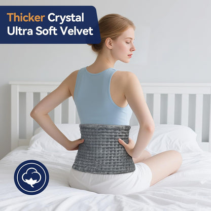 Heating Pad for Back, 17 x 33 in,9 Heat Settings,4 Timer, Gray